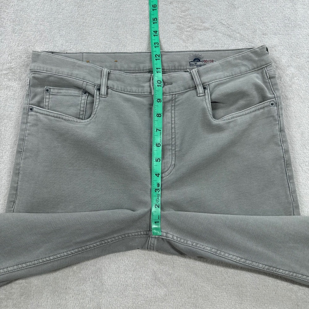 Faherty Pants Mens 33x32 (Fits 33x29) Grey 5-Pocket Straight Leg Cotton Blend - Picture 10 of 12